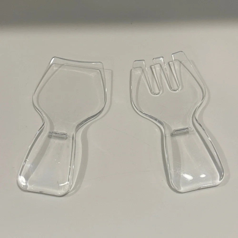 Clear Salad Servers, Lucite Fork and Spoon